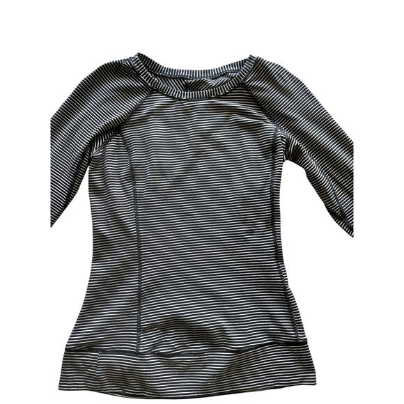 Lululemon Women's Race Your Pace Long Sleeve White Black Sweatshirt Top Size 6 - Picture 3 of 12